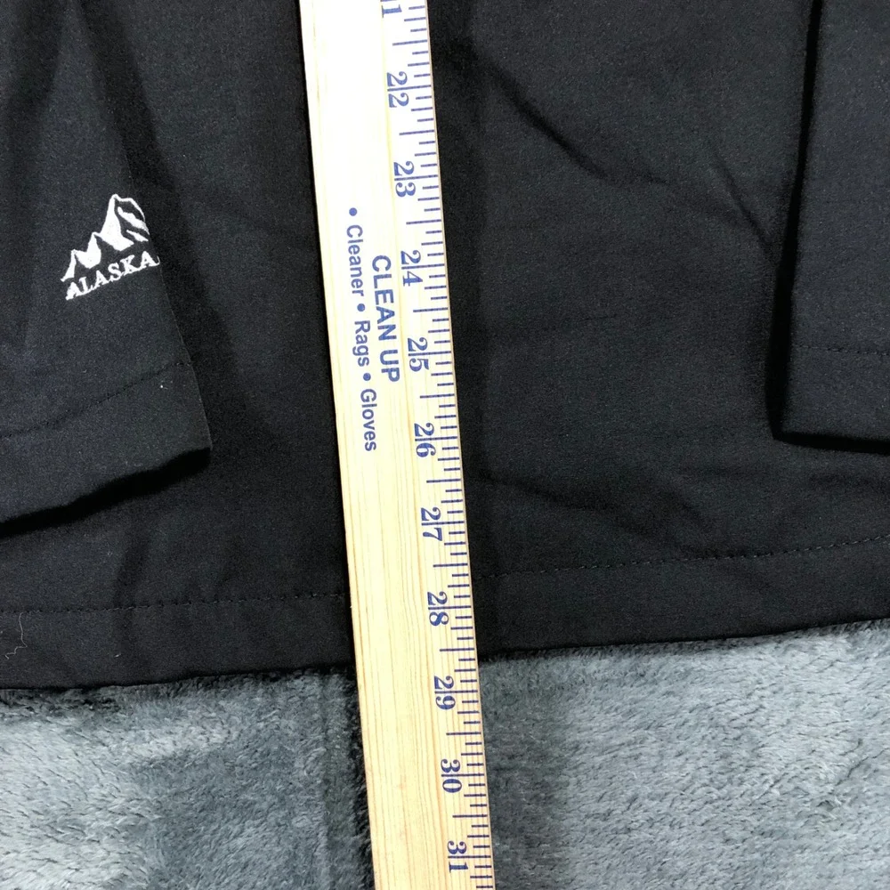 Alaska Gear Mens Softshell Jacket Black Full‎ Zip Mock Neck Outdoor Size M
